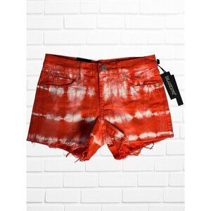 BLANK NYC Shorts Women's Size 24 The Essex Classic Cut-Off Shorts Tie Dye Orange